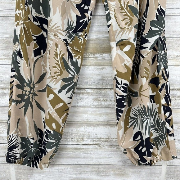 RAG & bone Size 10 Victoria Tropical Print 100% Silk Pants Wide Leg or Jogger - Picture 16 of 16